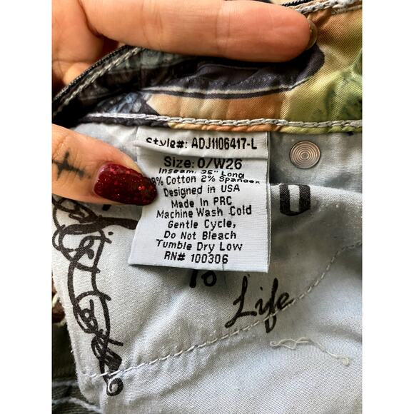 Adiktd y2k Embroidered Embellished Grunge Low-Rise Skinny Jeans - Picture 14 of 15